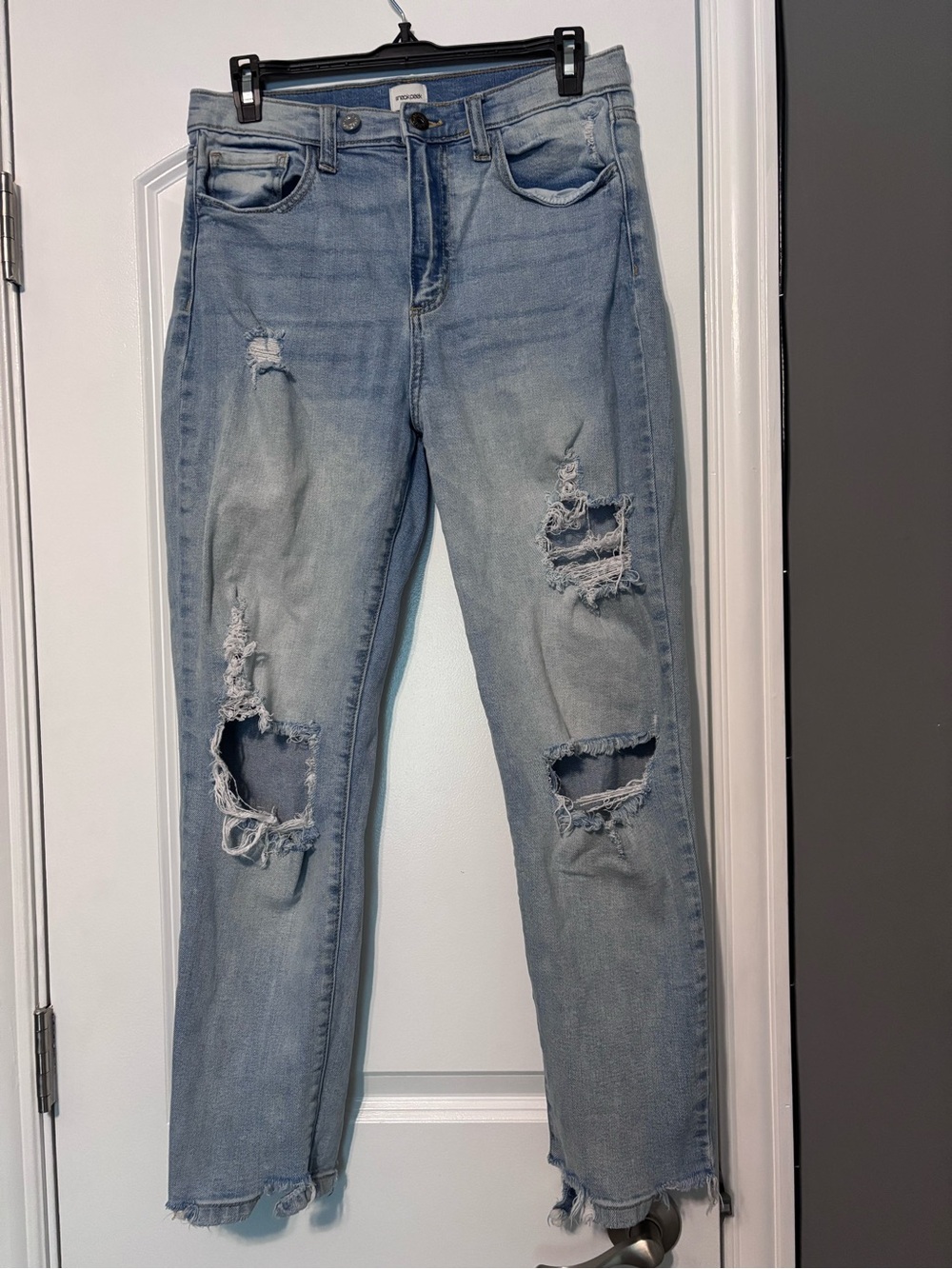 Sneak Peek Light Wash Distressed Women's Jeans Size 9 / W29